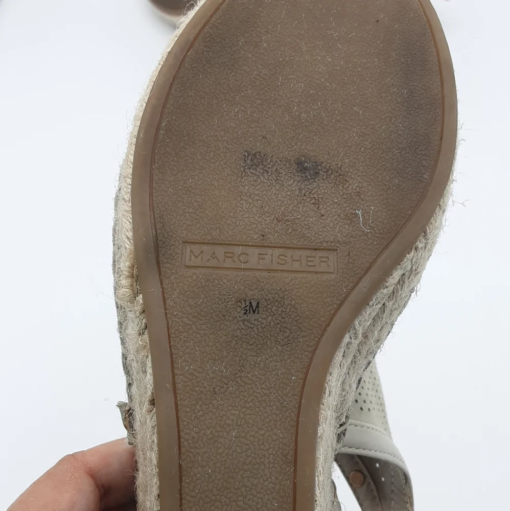 Marc Fisher Senton Leather Espadrille Wedge Sandal.